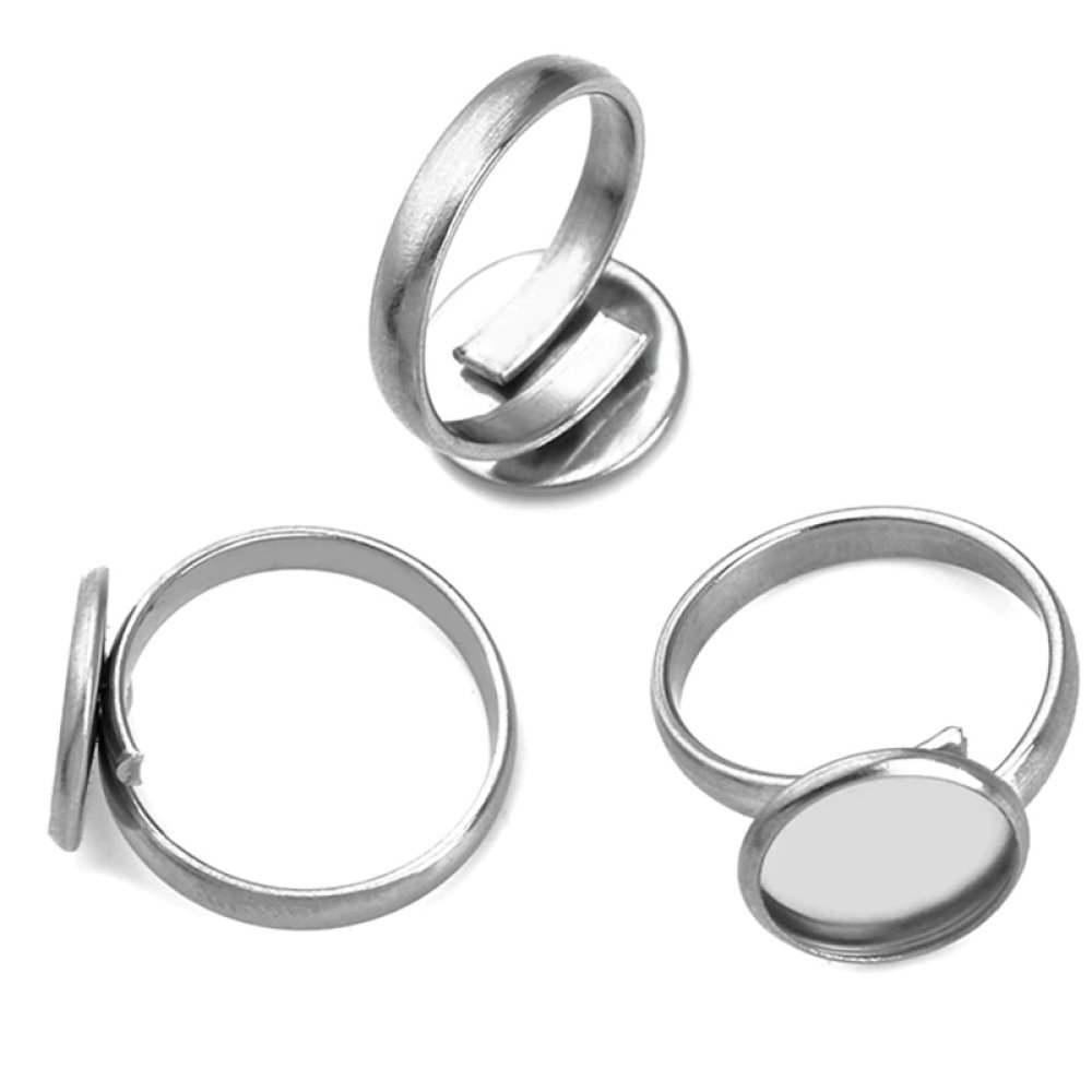 1 ring cabochon holder 12 mm Sølv N°05