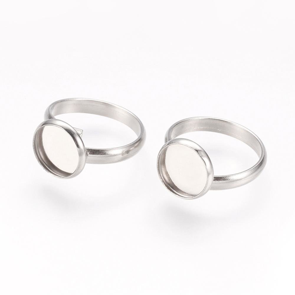 1 ring cabochon holder 12 mm Sølv N°05