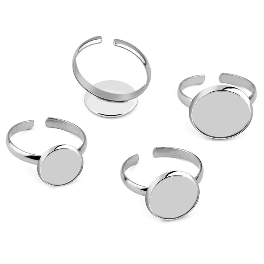 1 ring cabochonholder 10 mm Sølv N°06