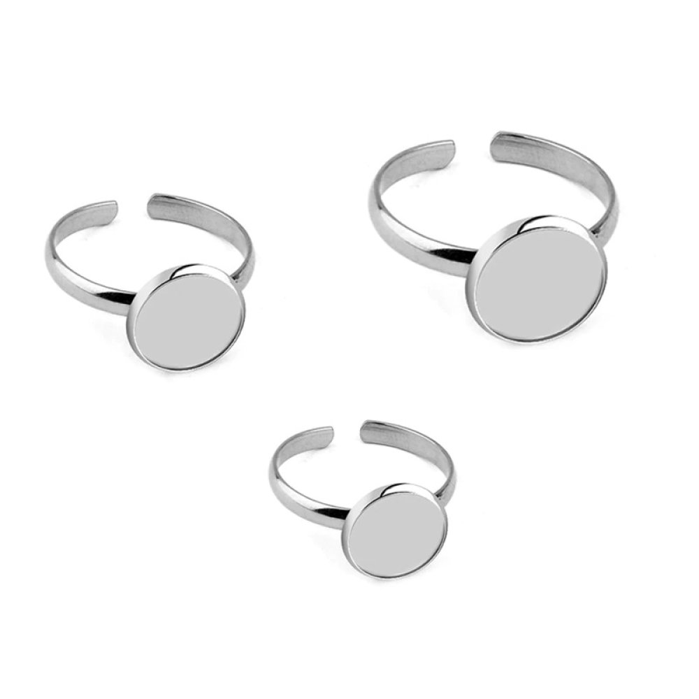 1 ring cabochonholder 12 mm Sølv N°06