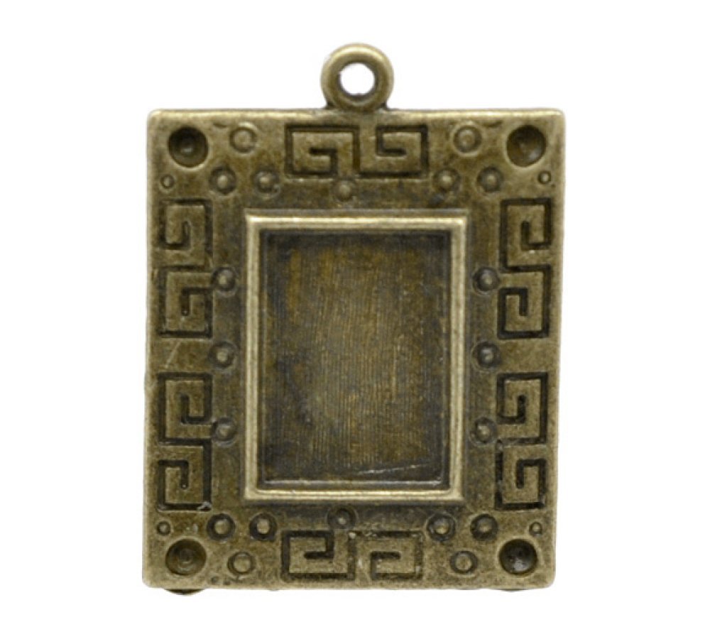 1 rektangulær cabochonholder N°01 Bronse