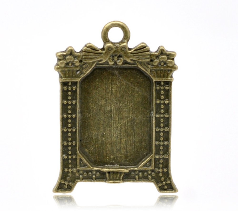 1 rektangulær cabochonholder N°02 Bronse
