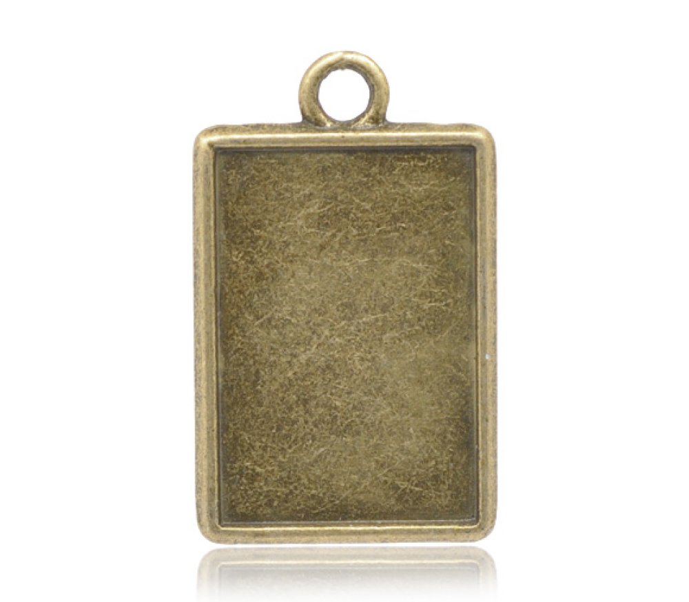 1 rektangulær cabochonholder N°04 Bronse