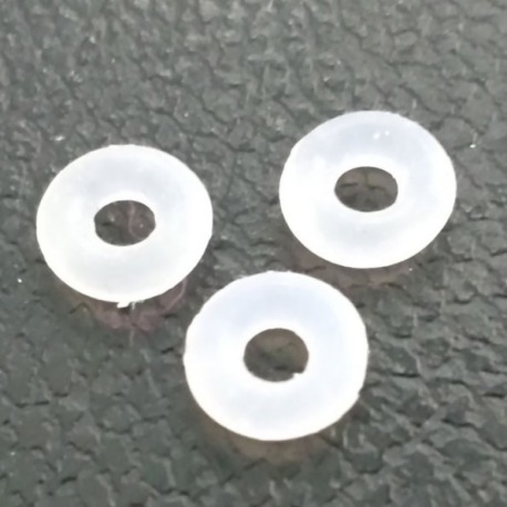 20 Ringer Blocker perler hvit gummi 6 mm