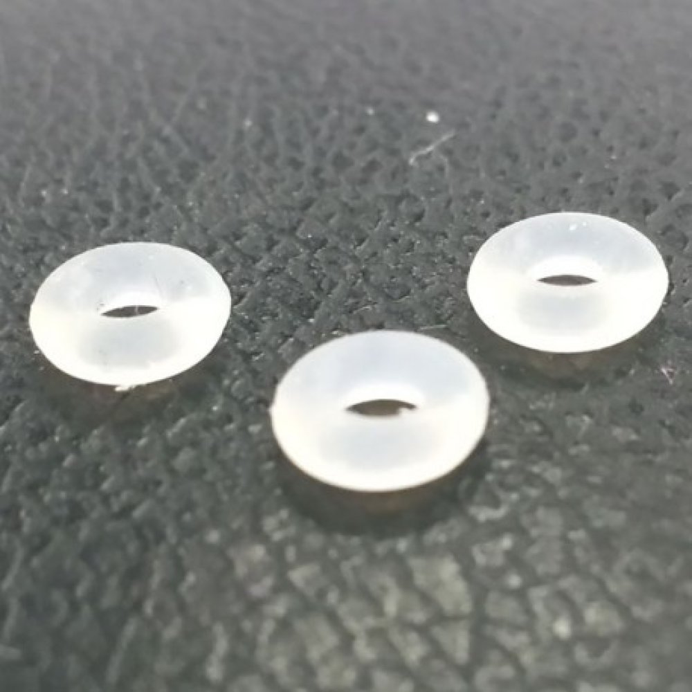 20 Ringer Blocker perler hvit gummi 6 mm