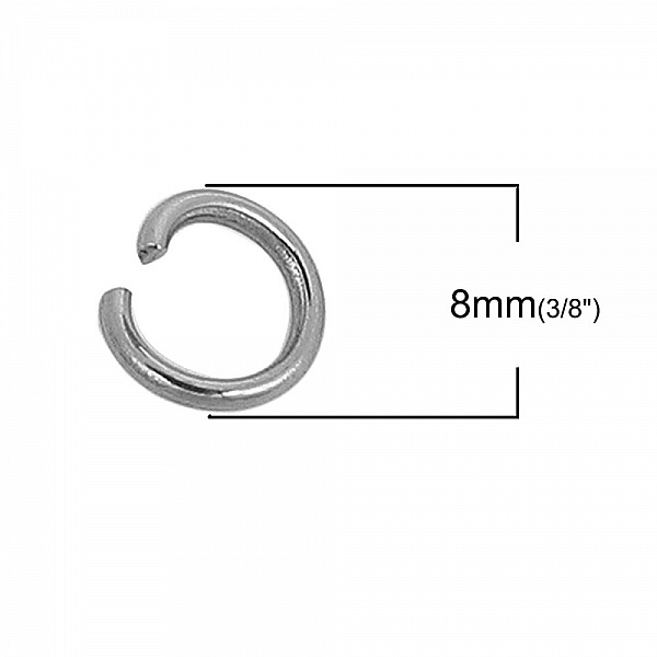20 &Aring;pne koblingsringer 08 mm rustfritt