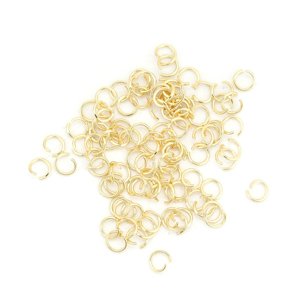 20 Åpne koblingsringer 03 mm Rustfritt stål gullbelagt