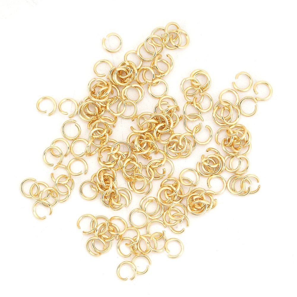 20 Åpne koblingsringer 04 mm Rustfritt stål gullbelagt