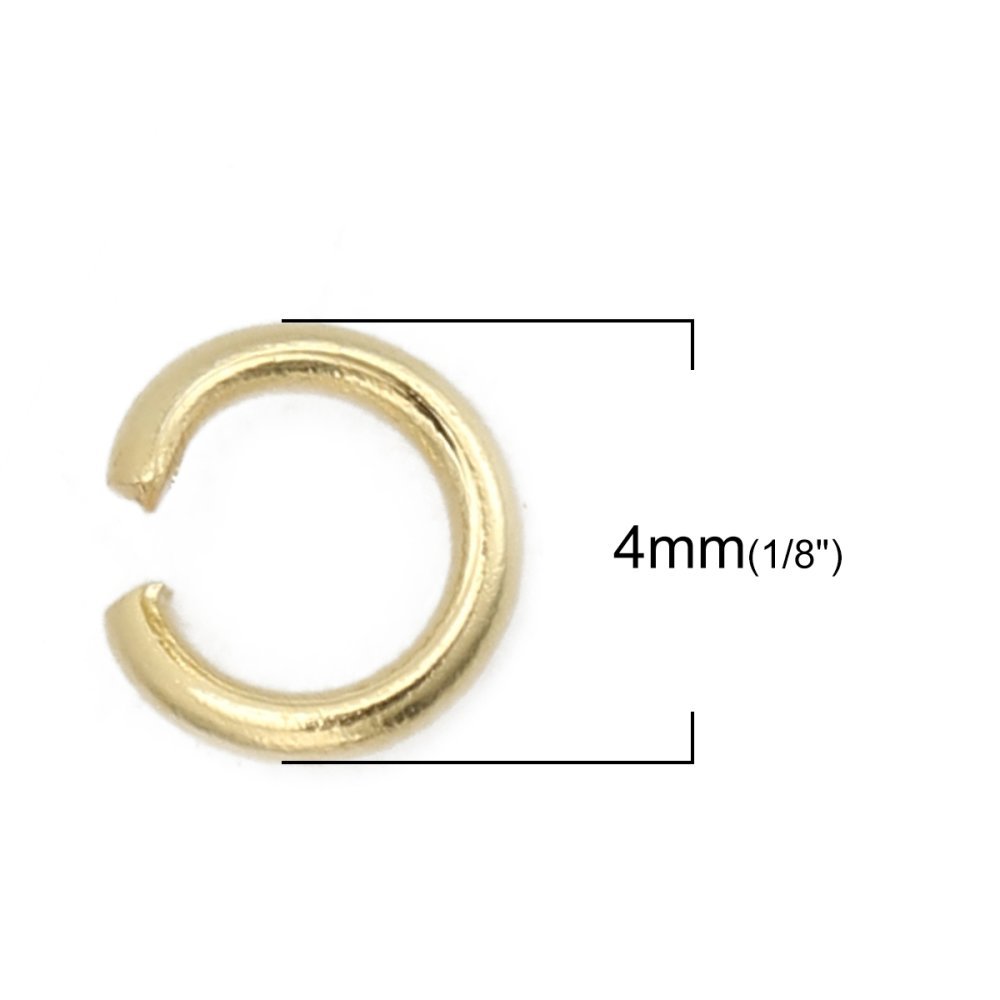 20 Åpne skjøteringer 04 mm Rustfritt stål forgylt nr. 02