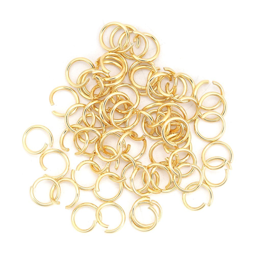 20 Åpne koblingsringer 06 mm Rustfritt stål gullbelagt