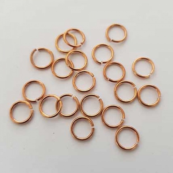 20 Anneaux de jonction ouvert 06 mm Dor&eacute; Ros&eacute; N&deg;02