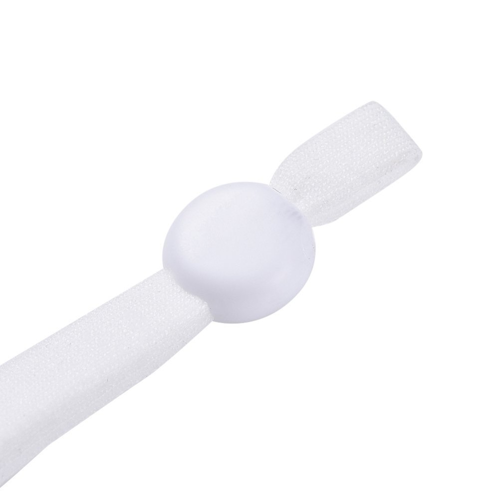 20 hvite elastiske ledningsbånd med justerbar spenne for maske.