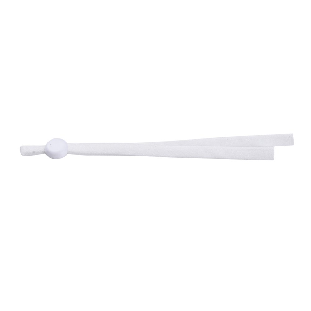 20 hvite elastiske ledningsbånd med justerbar spenne for maske.
