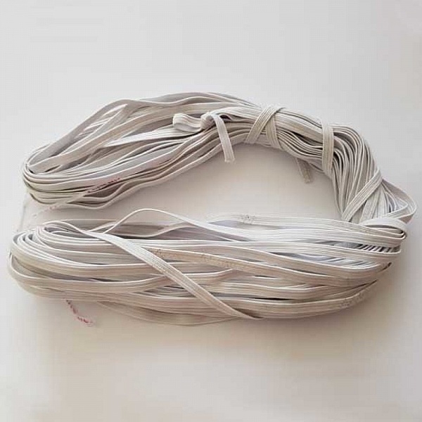 20 M&egrave;tres Elastique masque plat 5 mm BLANC N&deg;02