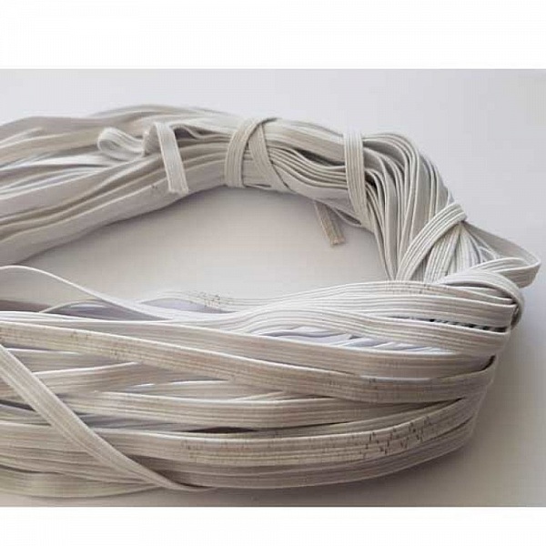 20 M&egrave;tres Elastique masque plat 5 mm BLANC N&deg;02