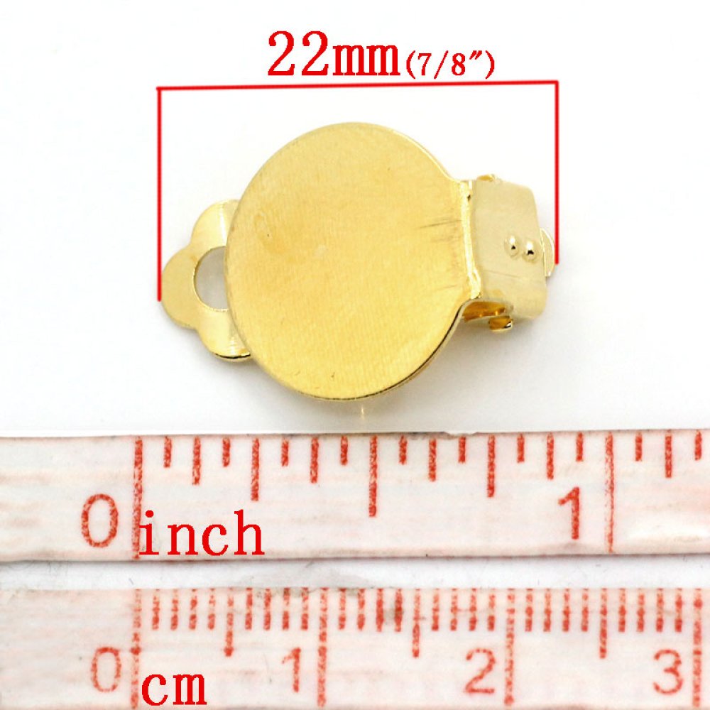 20 Øredobber Stativ Clips Plateau 15 mm Gull
