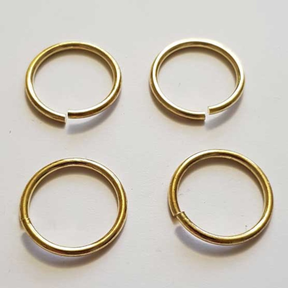20 Åpne koblingsringer 20 mm 02 metall sølvbelagt gull