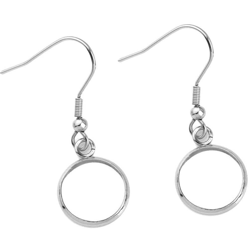 20 ørepyntholdere 14 mm N°06 Sølv