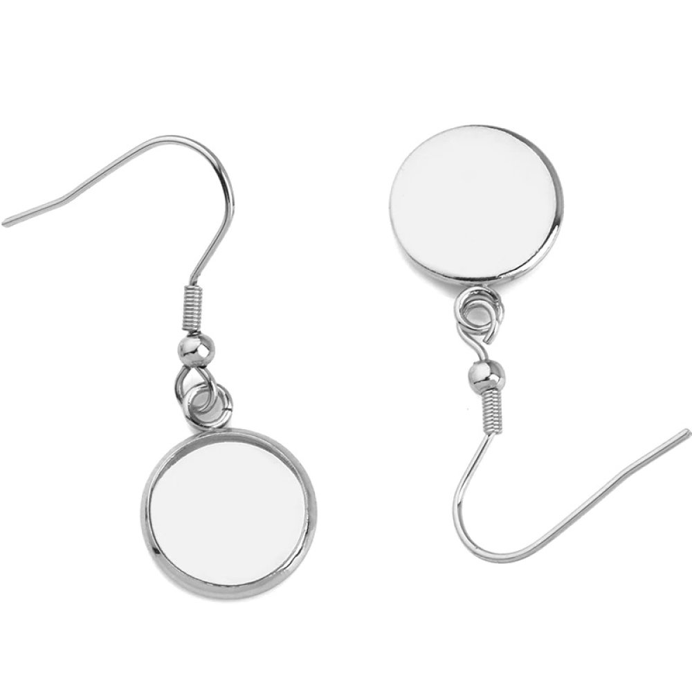 20 ørepyntholdere 14 mm N°06 Sølv