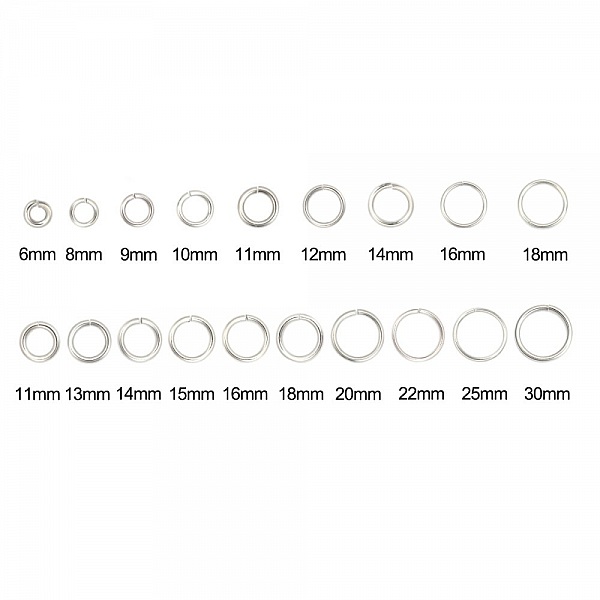 2 &aring;pne koblingsringer 09 mm rustfritt