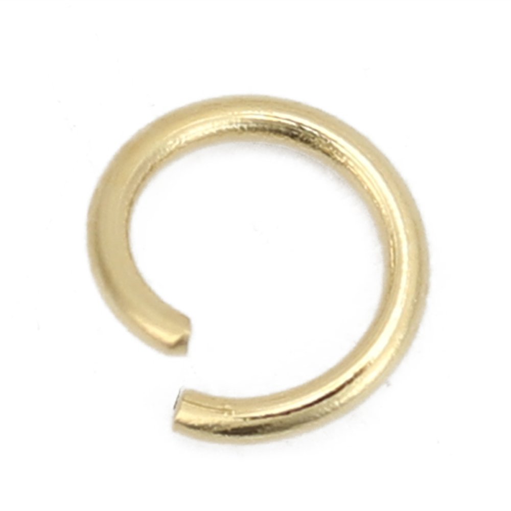 2 åpne leddringer 05 mm Rustfritt stål forgylt N°02