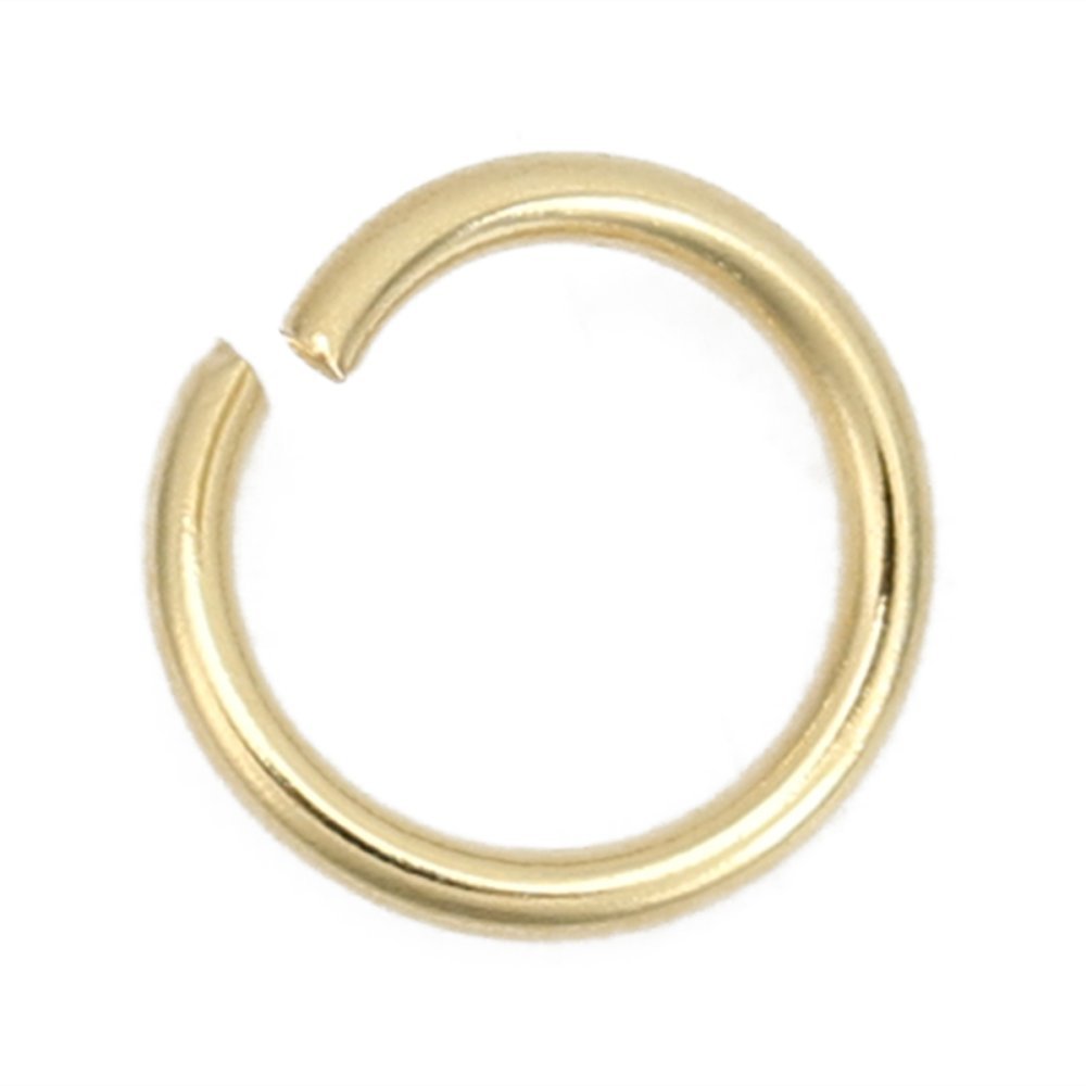 2 åpne koblingsringer 06 mm Rustfritt stål gullbelagt