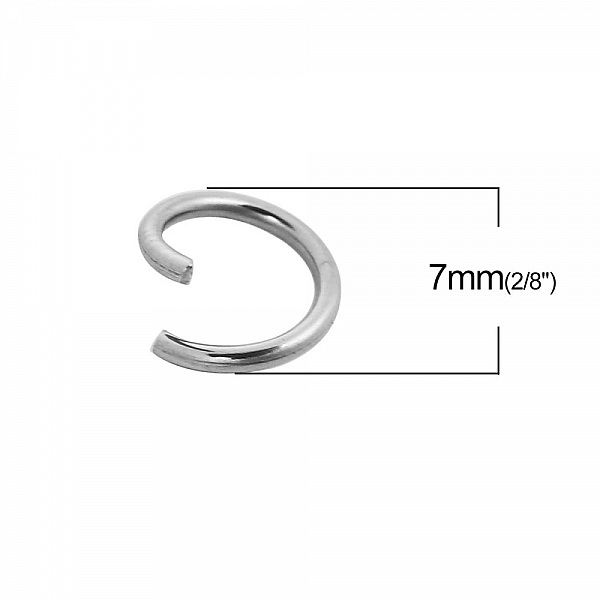 2 &aring;pne koblingsringer 07 mm rustfritt