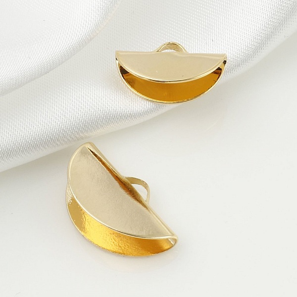 2 gullbelagte halvm&aring;ne-krymper 15 x 09 mm