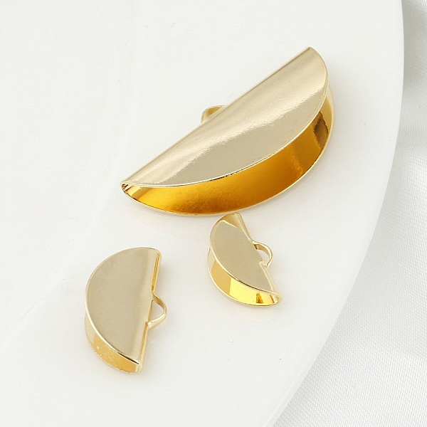 2 gullbelagte halvm&aring;ne-krymper 15 x 09 mm