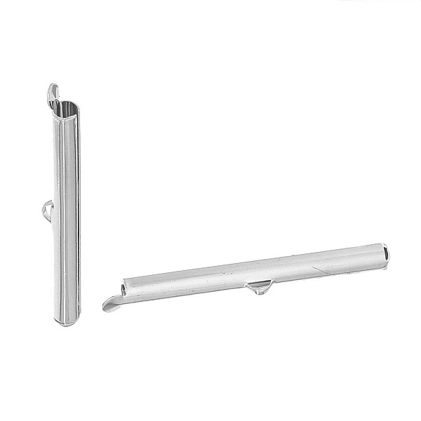 2 x 40x6mm kobberr&oslash;rspenner, lys s&oslash;lvfarge-72435 