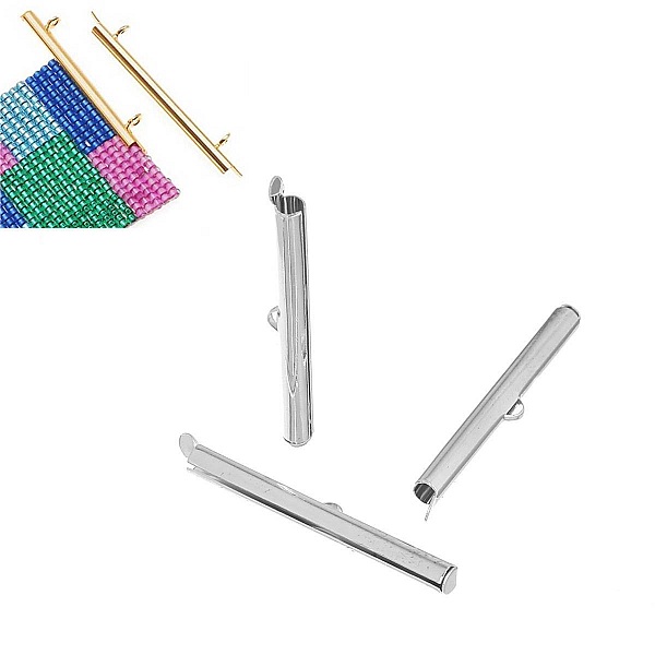 2 x 40x6mm kobberr&oslash;rspenner, lys s&oslash;lvfarge-72435 