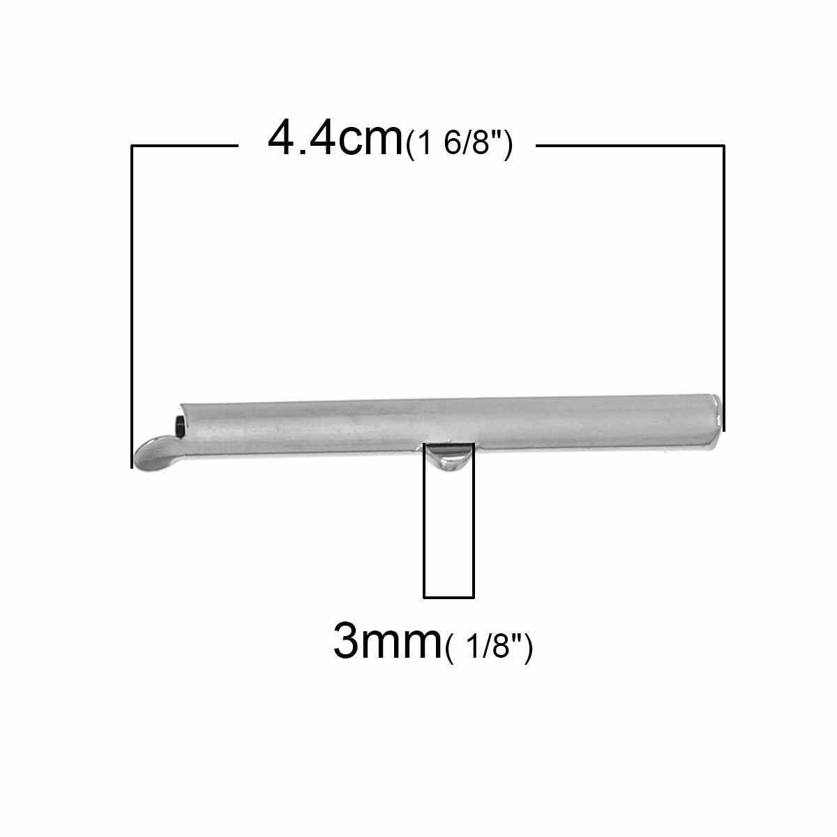 2 kobberrørspenner sølv matt 40x6mm-72436 