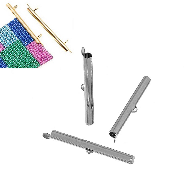 2 kobberr&oslash;rspenner s&oslash;lv matt 40x6mm-72436 