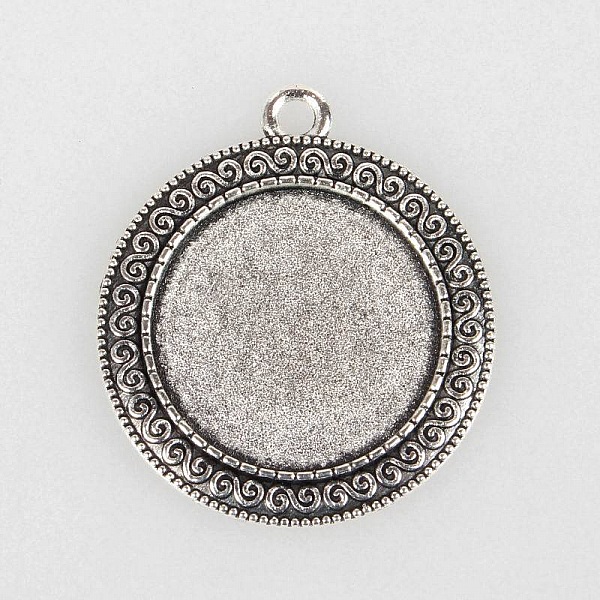 2 x 25mm s&oslash;lv cabochonholdere, cabochon anheng 52AS 