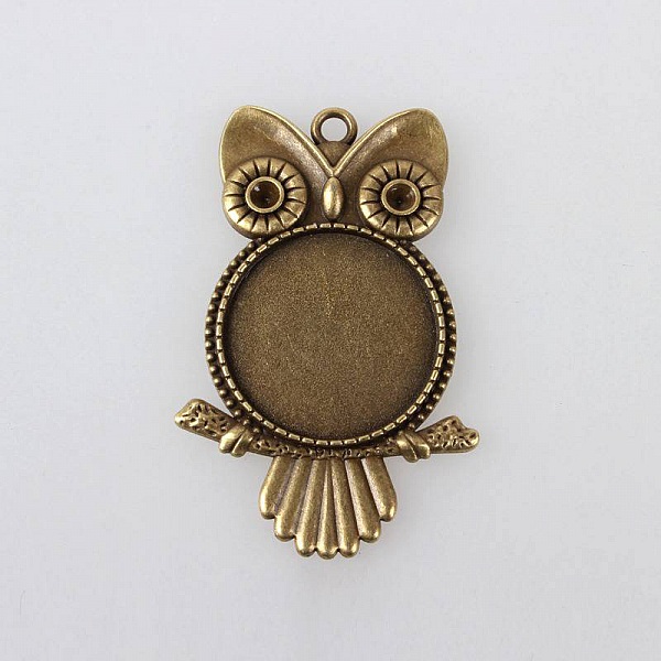 2 x 25mm bronse cabochonholdere, cabochon anheng 116AB 