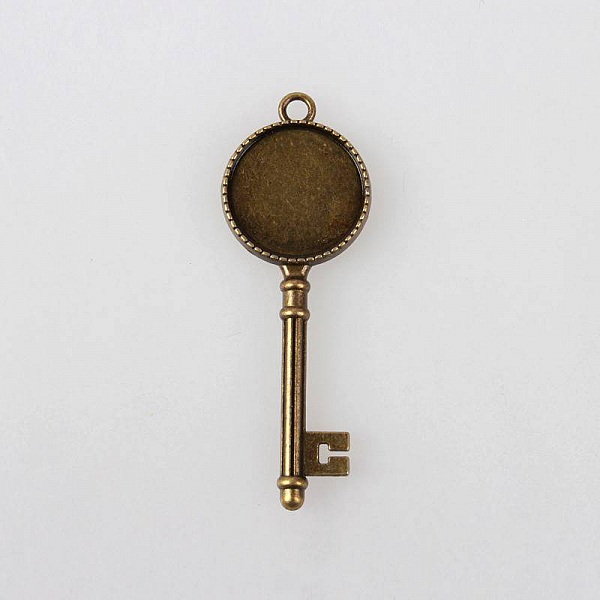 2 x 20mm bronse cabochonholdere, cabochon anheng 132AB 