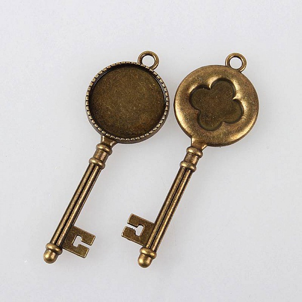 2 x 20mm bronse cabochonholdere, cabochon anheng 132AB 