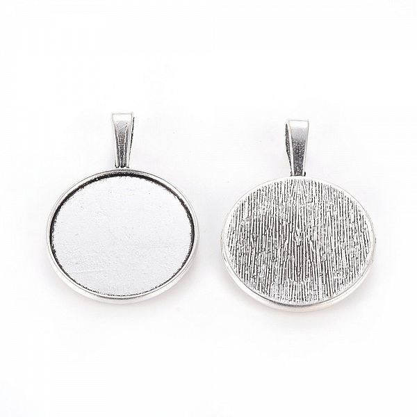 2 x 25mm s&oslash;lv cabochonholdere, cabochon anheng 2419
