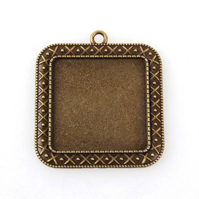 2 x 30mm bronse cabochonholdere, cabochon anheng 44AB 