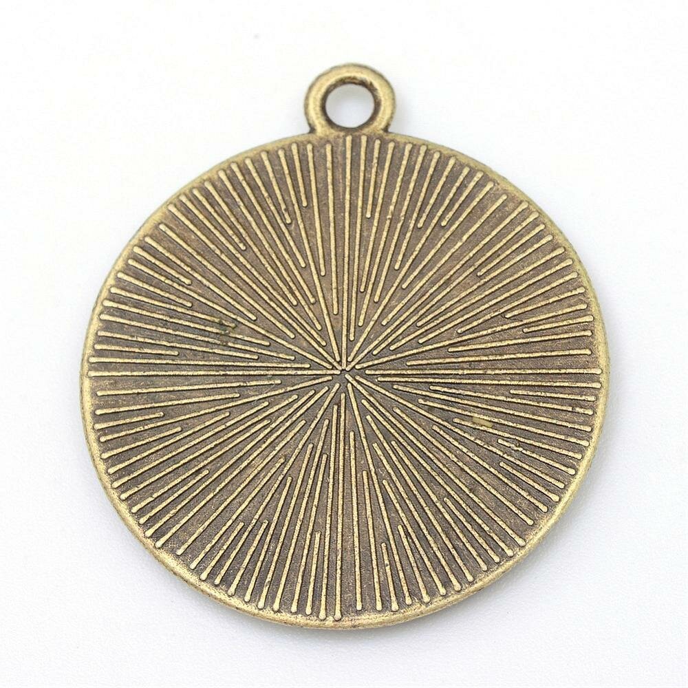 2 x 20mm bronse cabochonholdere, cabochon anheng 34AB