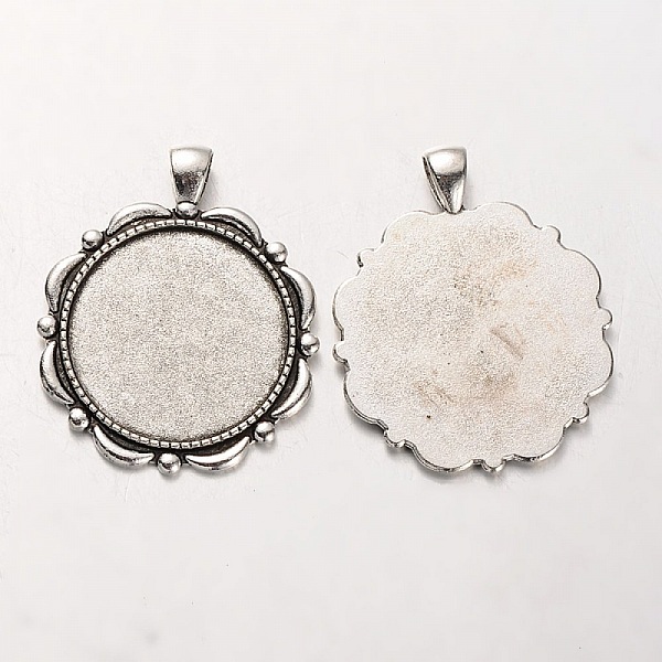 2 x 30mm s&oslash;lv cabochonholdere, cabochon anheng 37AS