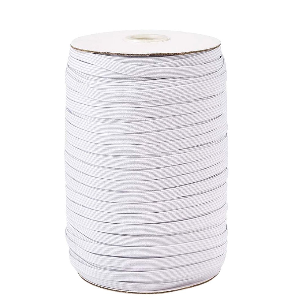 50 Meter Flatmaske elastisk 5 mm HVIT N°02