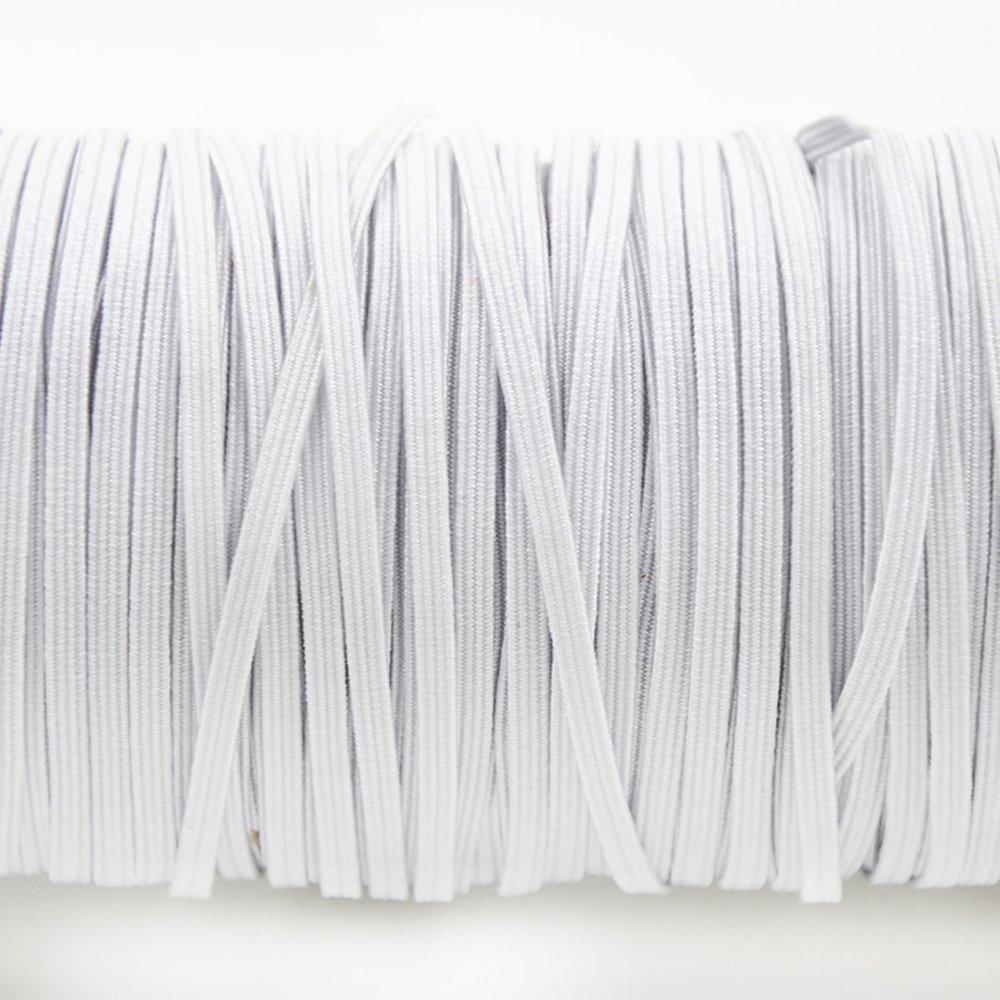 50 Meter Flatmaske elastisk 5 mm HVIT N°02
