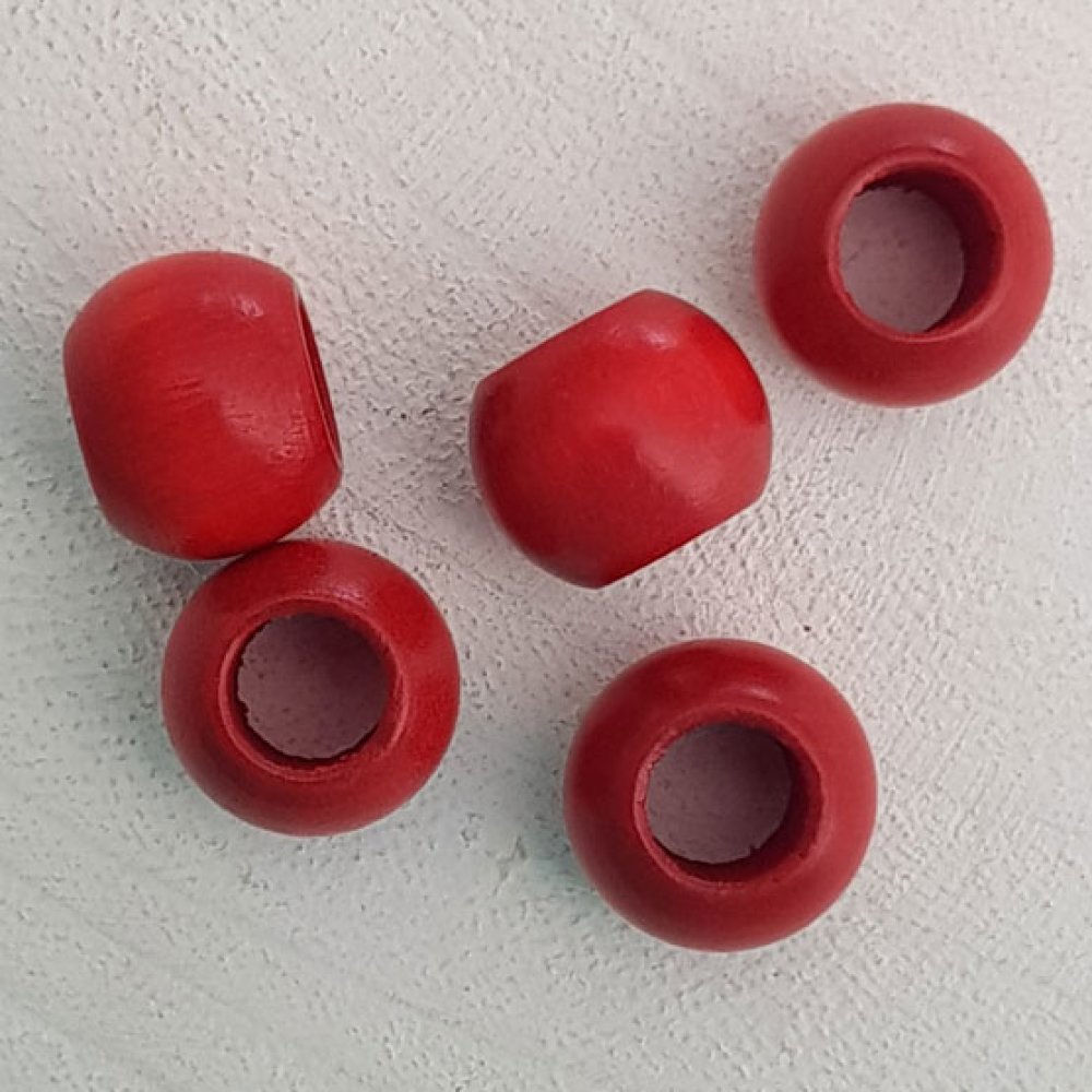 5 Treperler Rund 14/11 mm Rød