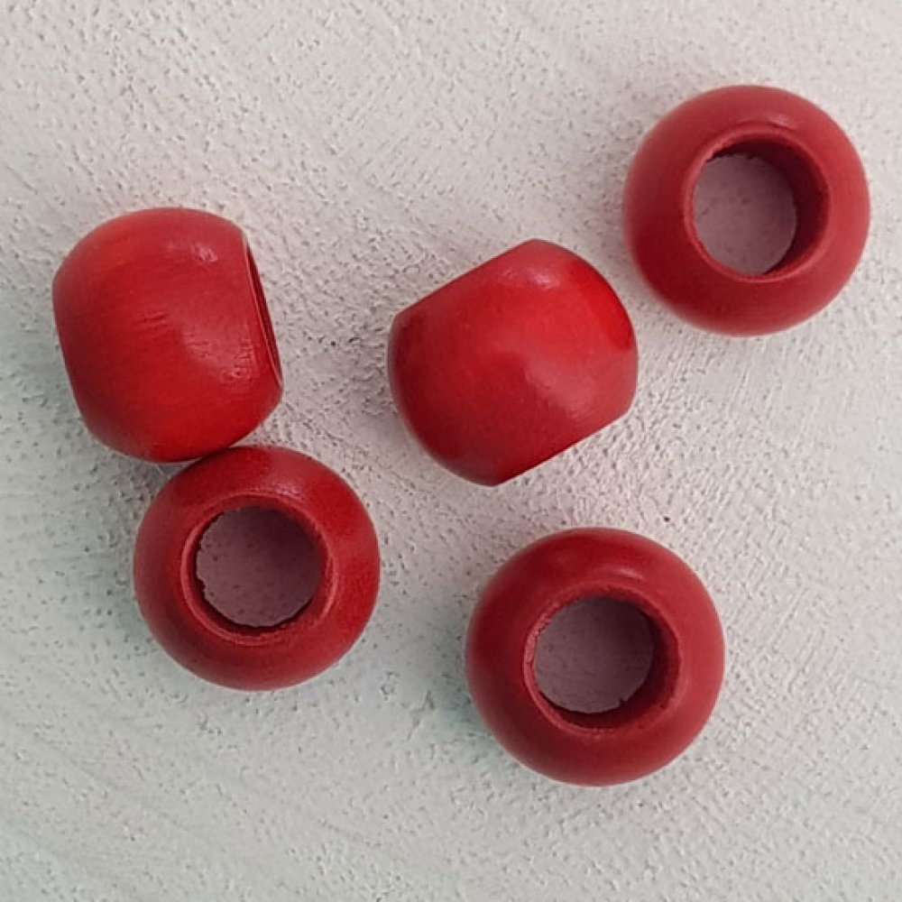 5 Treperler Rund 14/11 mm Rød
