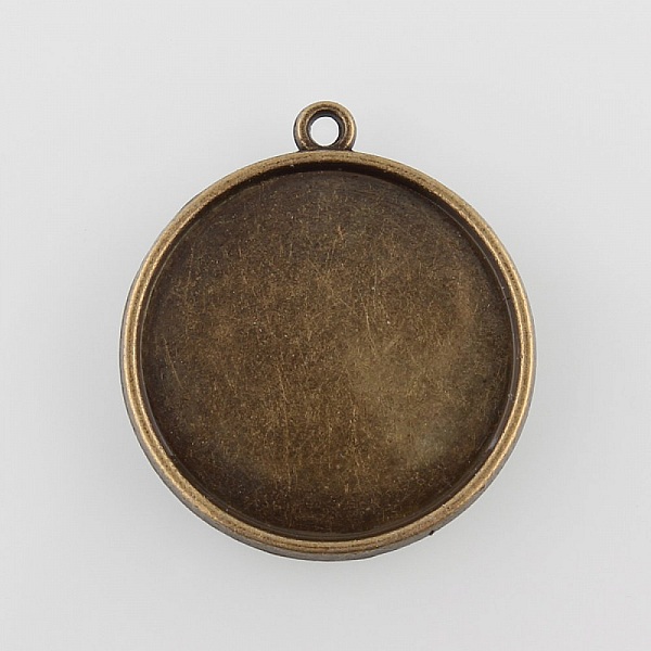 5 x 25 mm bronse cabochonholdere, cabochon anheng 43AB 