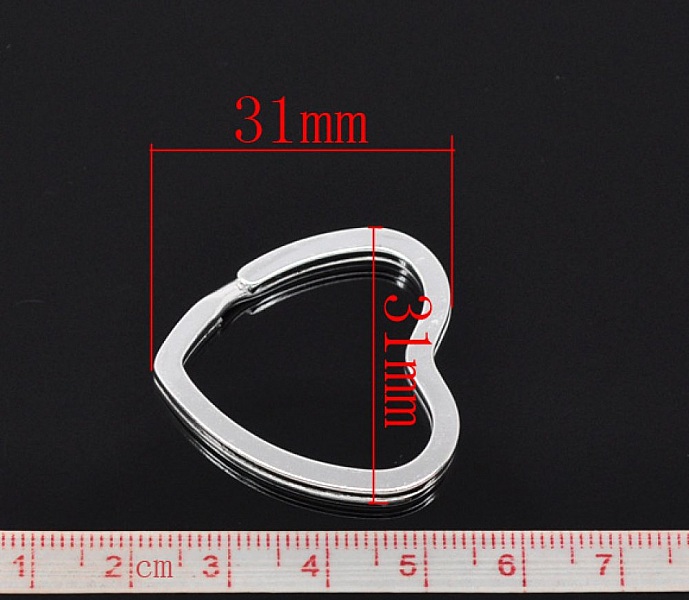 Hjerteformet n&oslash;kkelring 31 x 31 mm