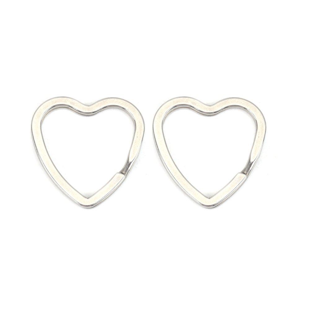 Hjerteformet nøkkelring Rustfritt stål 31 x 31 mm