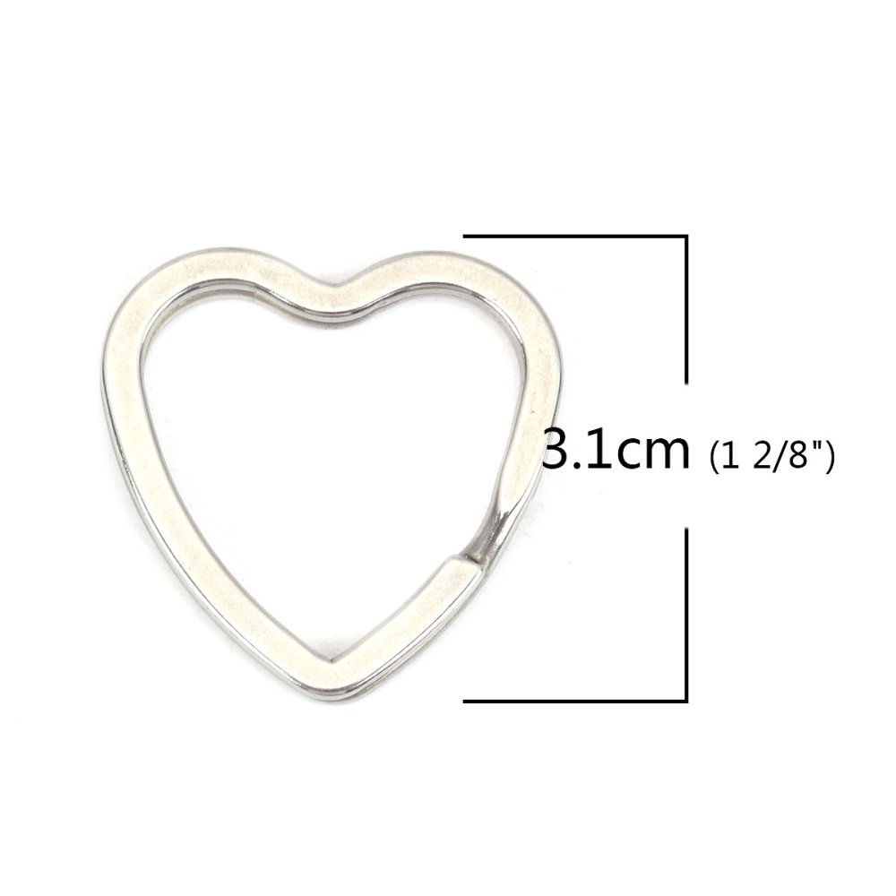 Hjerteformet nøkkelring Rustfritt stål 31 x 31 mm