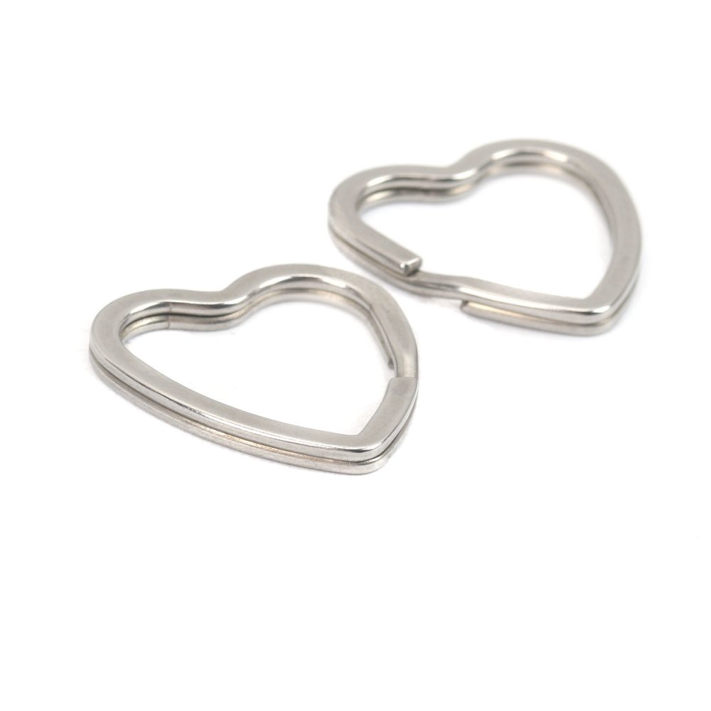 Hjerteformet nøkkelring Rustfritt stål 31 x 31 mm
